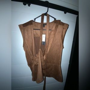 Womens sleeveless wrap vest